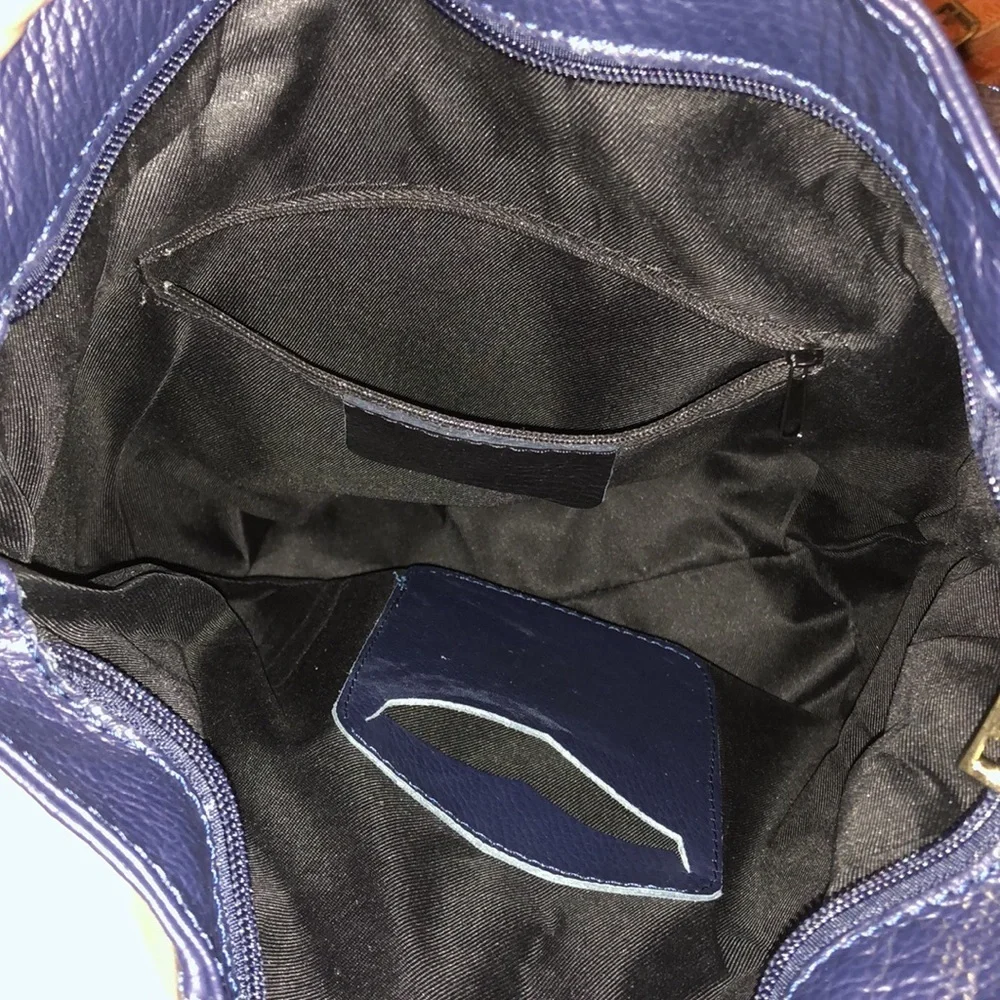 LEATHER BACKPACK/HANDBAG in Deep Navy NWT